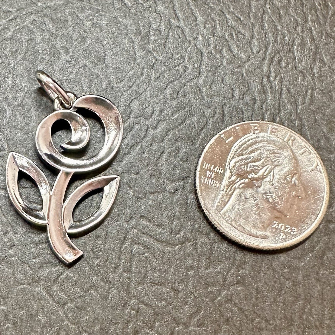 Retired James Avery Flower of Hope Pendant, Sterling Silver