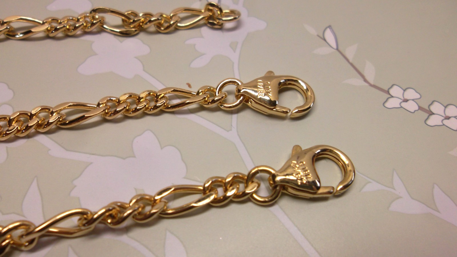 ITALY 18 K GP Italian Byzantine Chain Necklace & Bracelet Set * CLASSIC STYLE