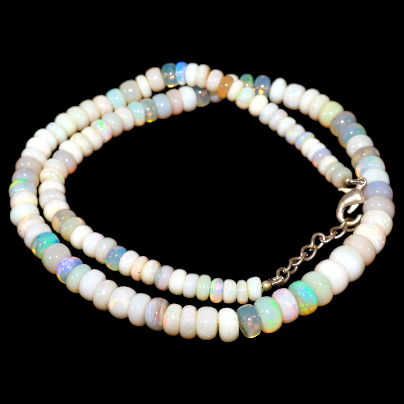 Smooth 5X8 MM Fire Opal Beaded Not Applicable Rondelle Elegant Necklace Jewelry