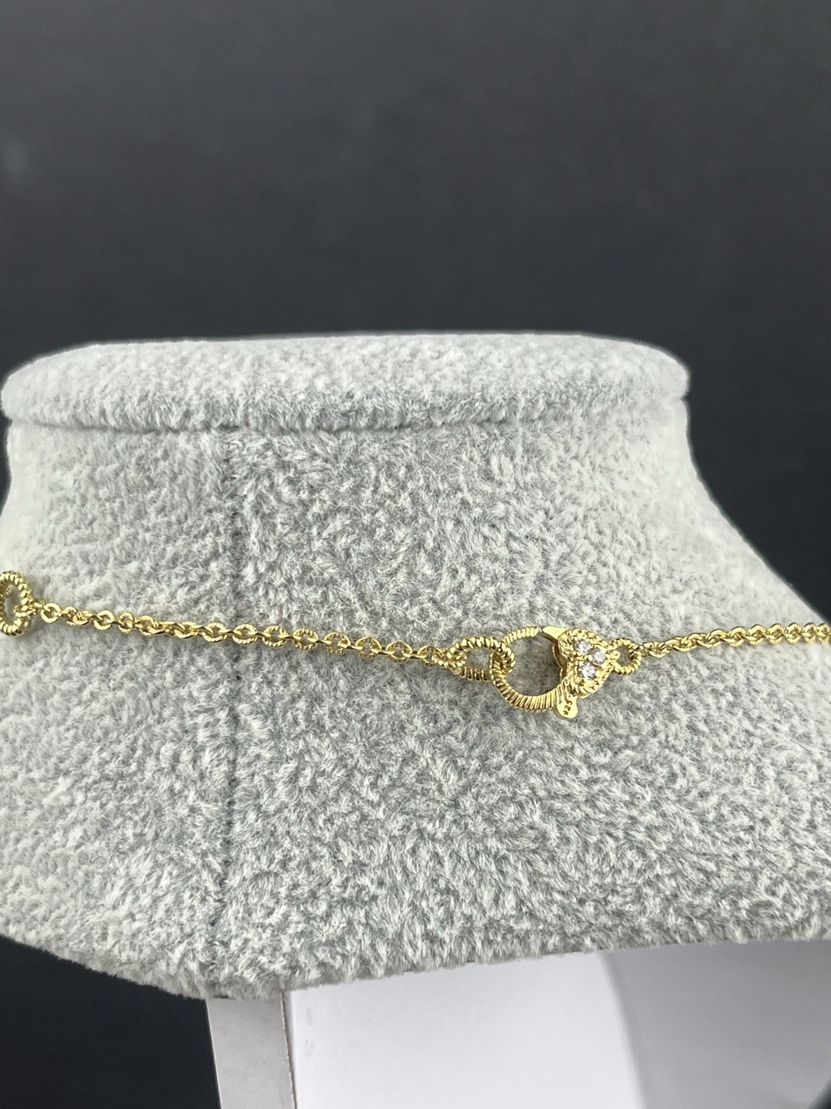 Judith Ripka 925 Gold Plated CZ Necklace Adjustable 18–20” Asscher Pendant