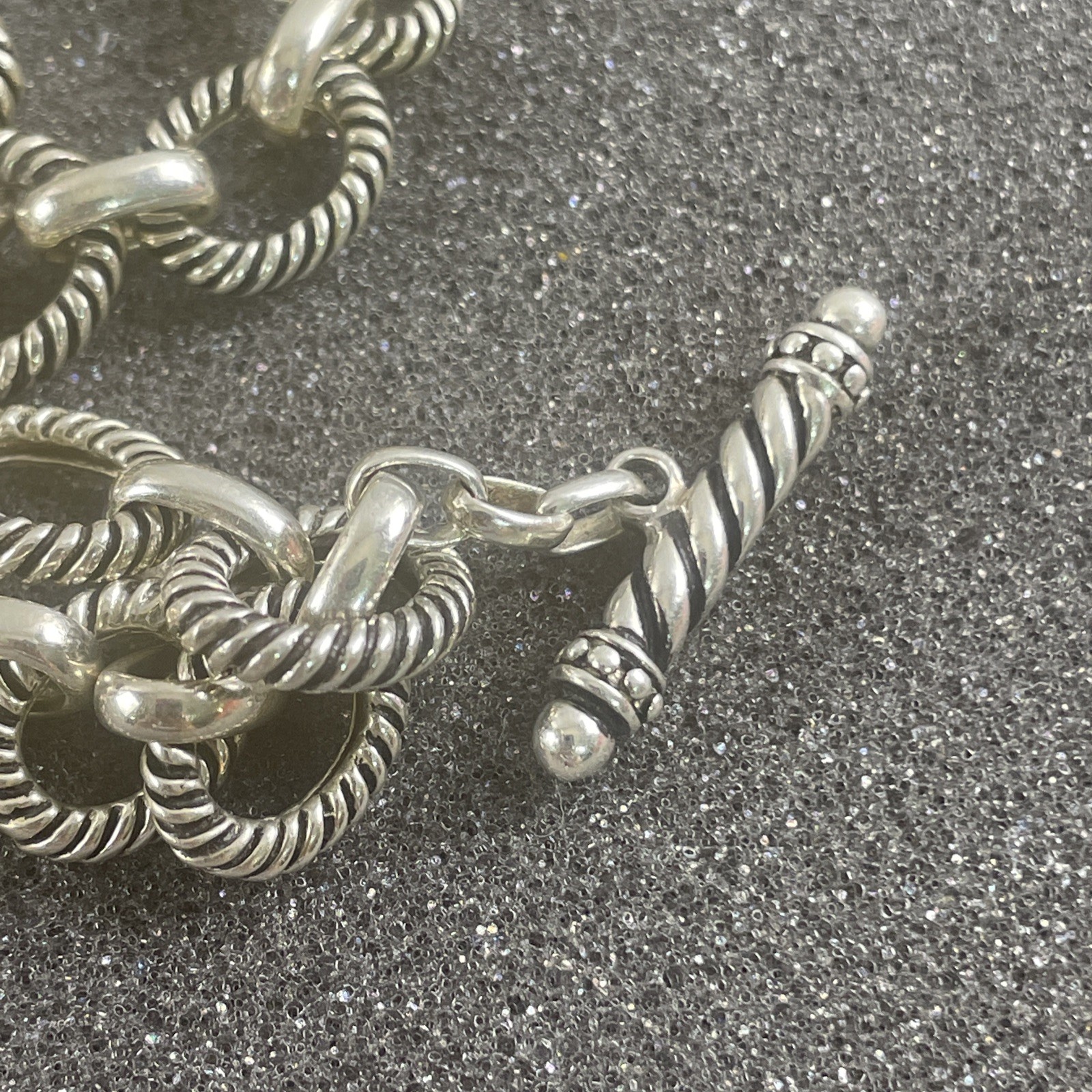 Michelle Albala 925 Silver Prasiolite Cushion Enhancer Cable Link Toggle Chain