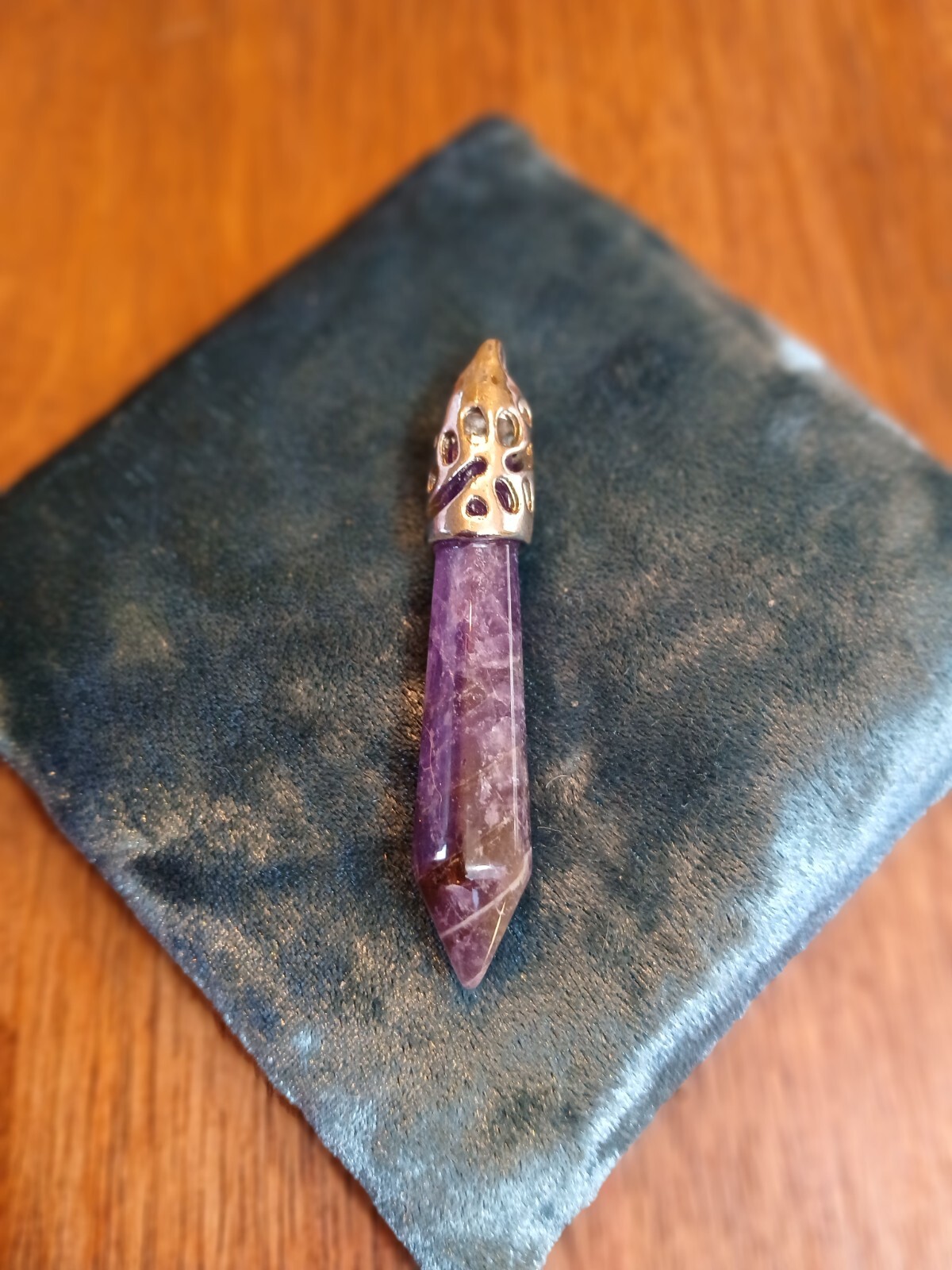 925 Sterling Silver Amethyst Point Pendant