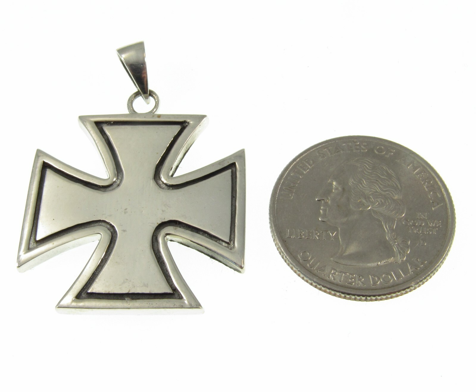 Handcrafted Solid 925 Sterling Silver Iron Cross (Croix Pattee) Pendant