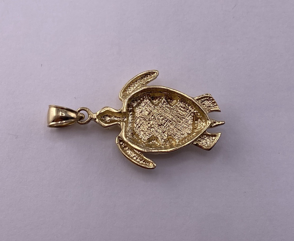 14K Opal Inlay Turtle Pendant