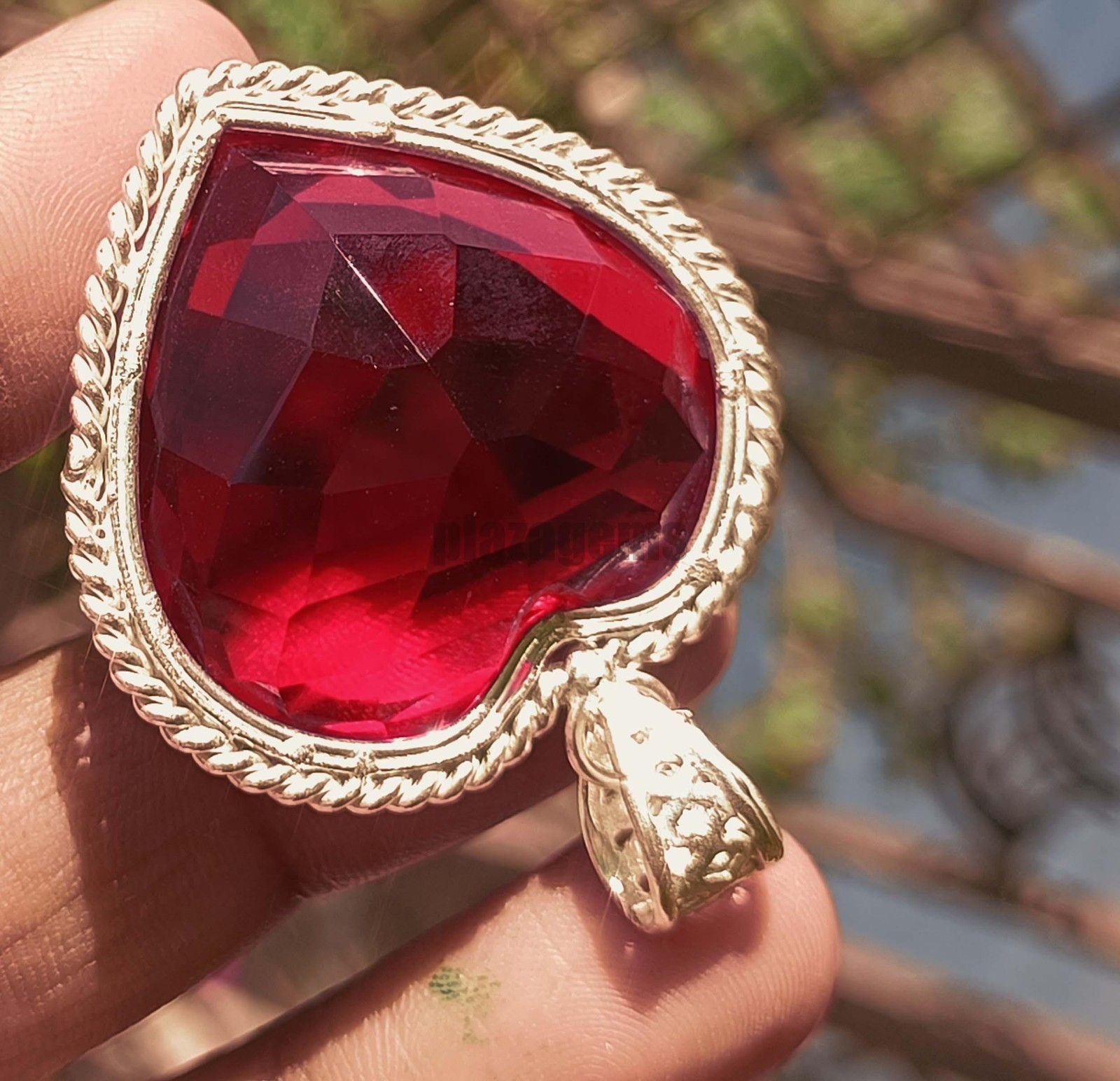 90 Ct Natural Blood Red Mozambique Ruby Pendant Flawless CERTIFIED