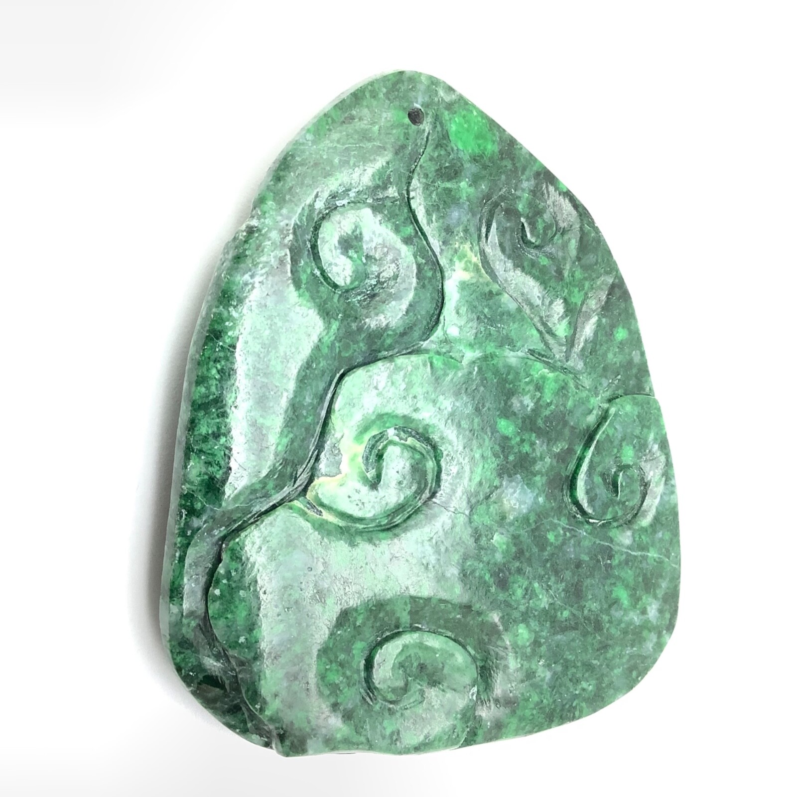 Burma Maw Sit Sit Dragon Pendant Chromium Green Albite Jadeite Carving Myanmar