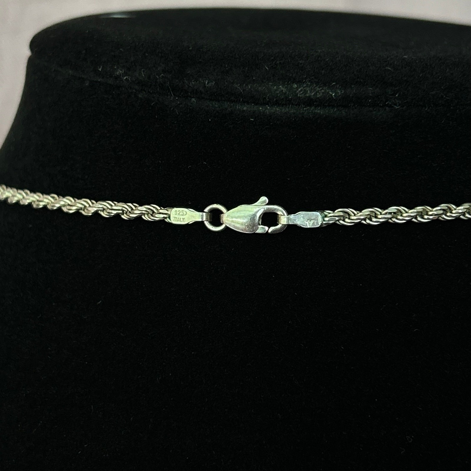 Vintage 925 Sterling Silver Necklace With 1.5″ Circle Pendant for Carving