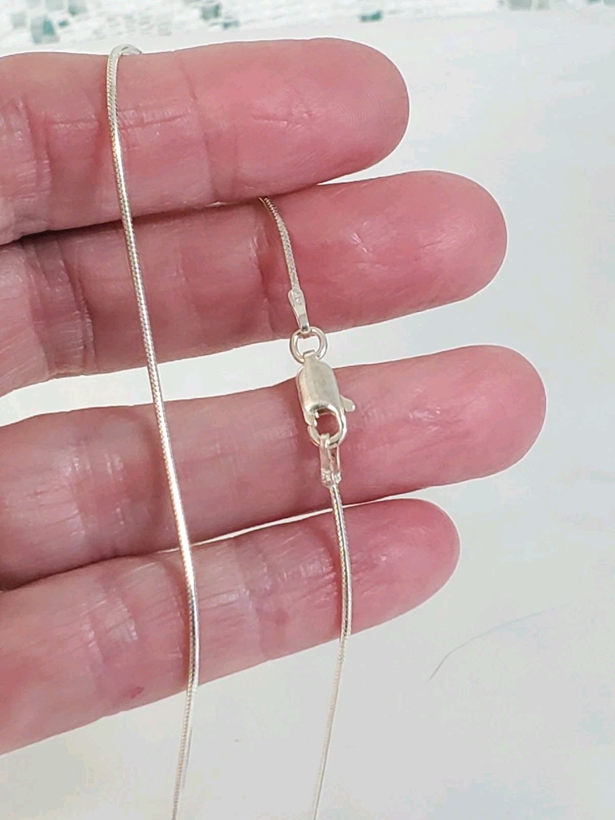 Sterling Snake Chain 16″ long 3.4 grams Lobster clasp New