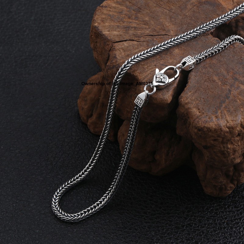 Pure 925 Sterling Silver Necklace 3.5mm Wheat Link Chain For Men 17.7-29.5inch