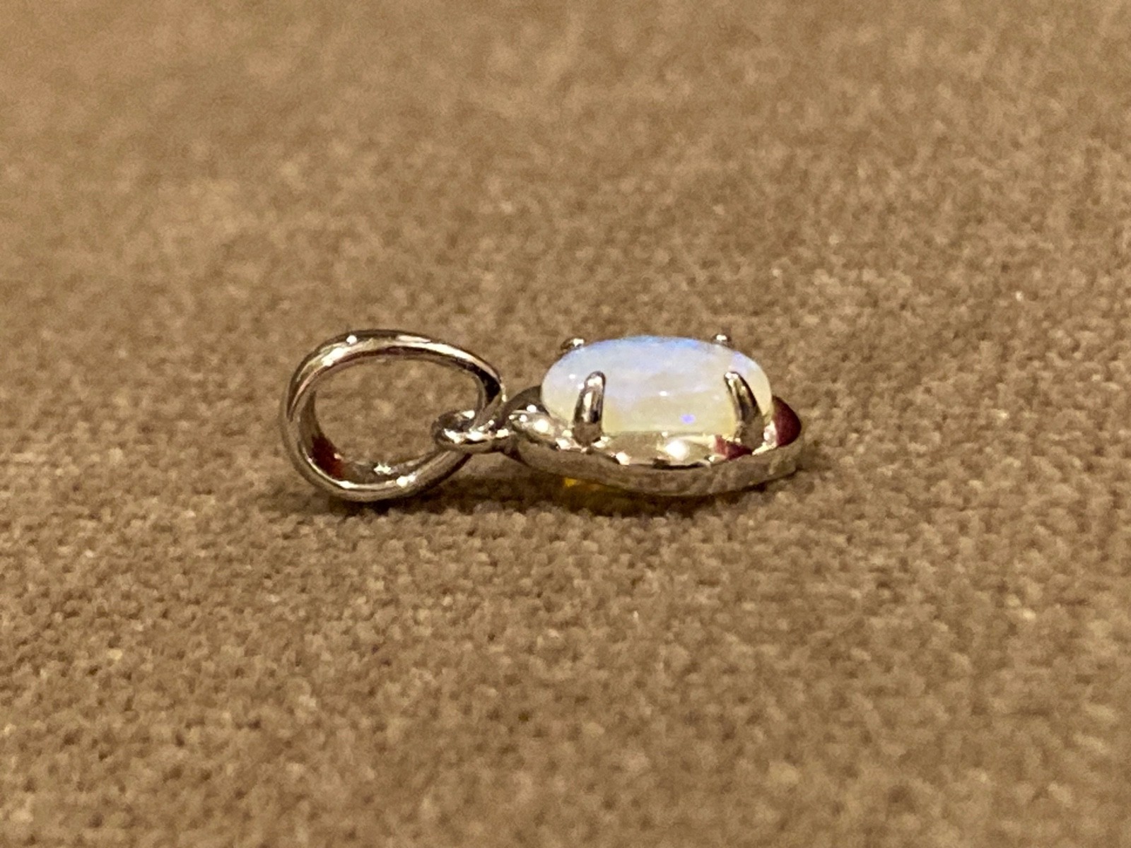 Australian Opal Sterling Silver Pendant – Classic Oval – Simple Elegance