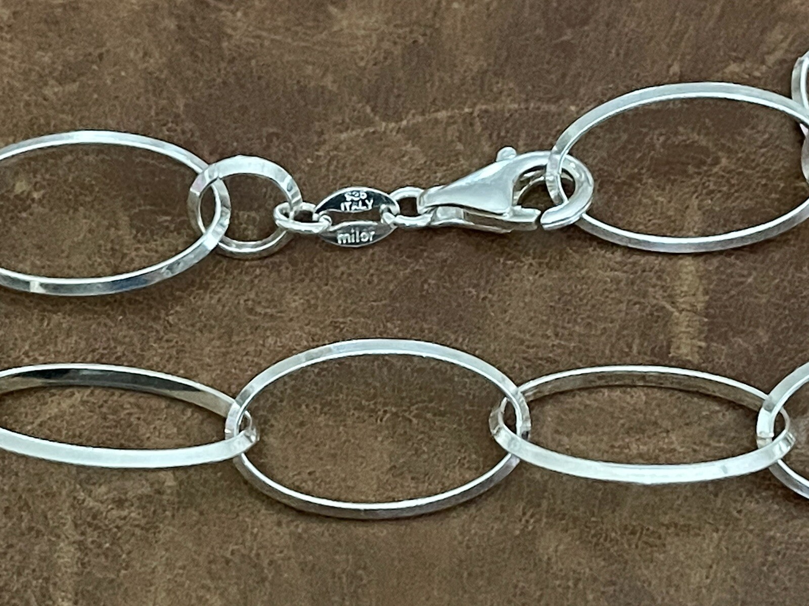 Vintage MILOR 925 ITALY Sterling Long Oval Link Chain Necklace 36” In, 29.81 Gr