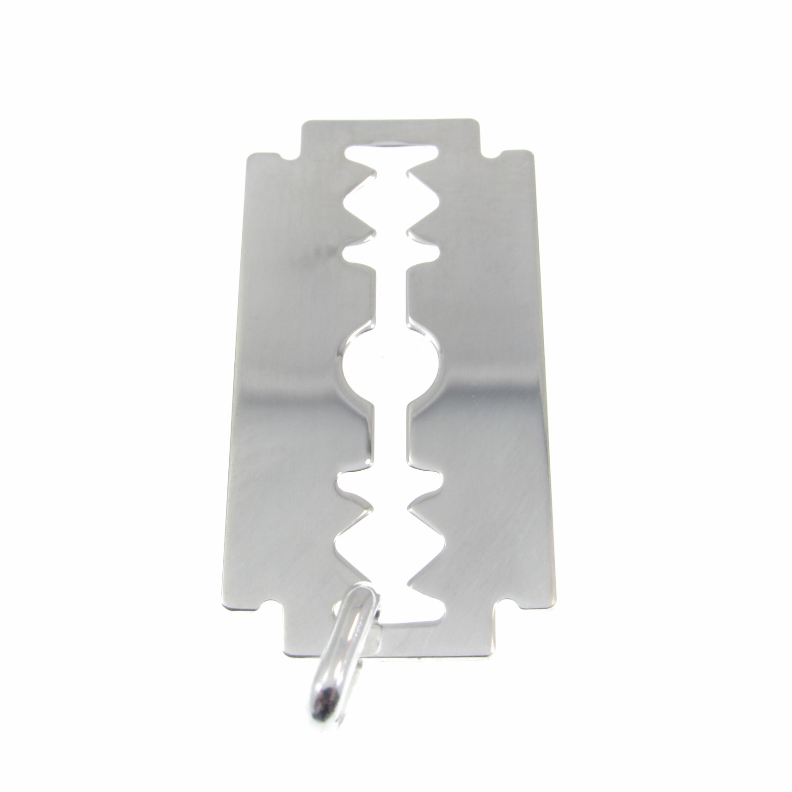 Solid 925 Sterling Silver Razor Blade Pendant, Grunge Punk Goth Hip Hop Jewelry