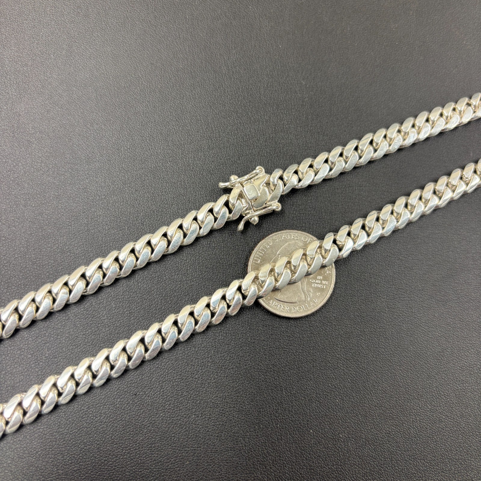 8mm Miami Cuban Chain Necklace – Real Solid 999 Fine Silver HANDMADE IN ITALY