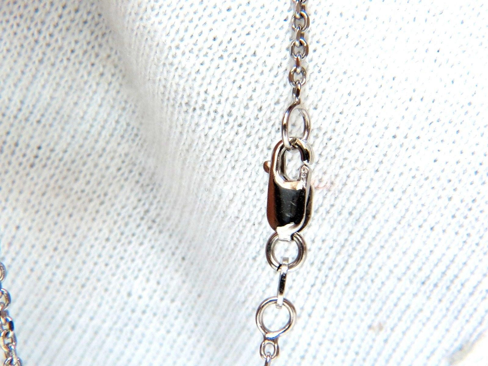 3.26CT ENHANCED FANCY COLOR GREEN DIAMOND NECKLACE SIDE TRILLIANTS 14KT 10035**
