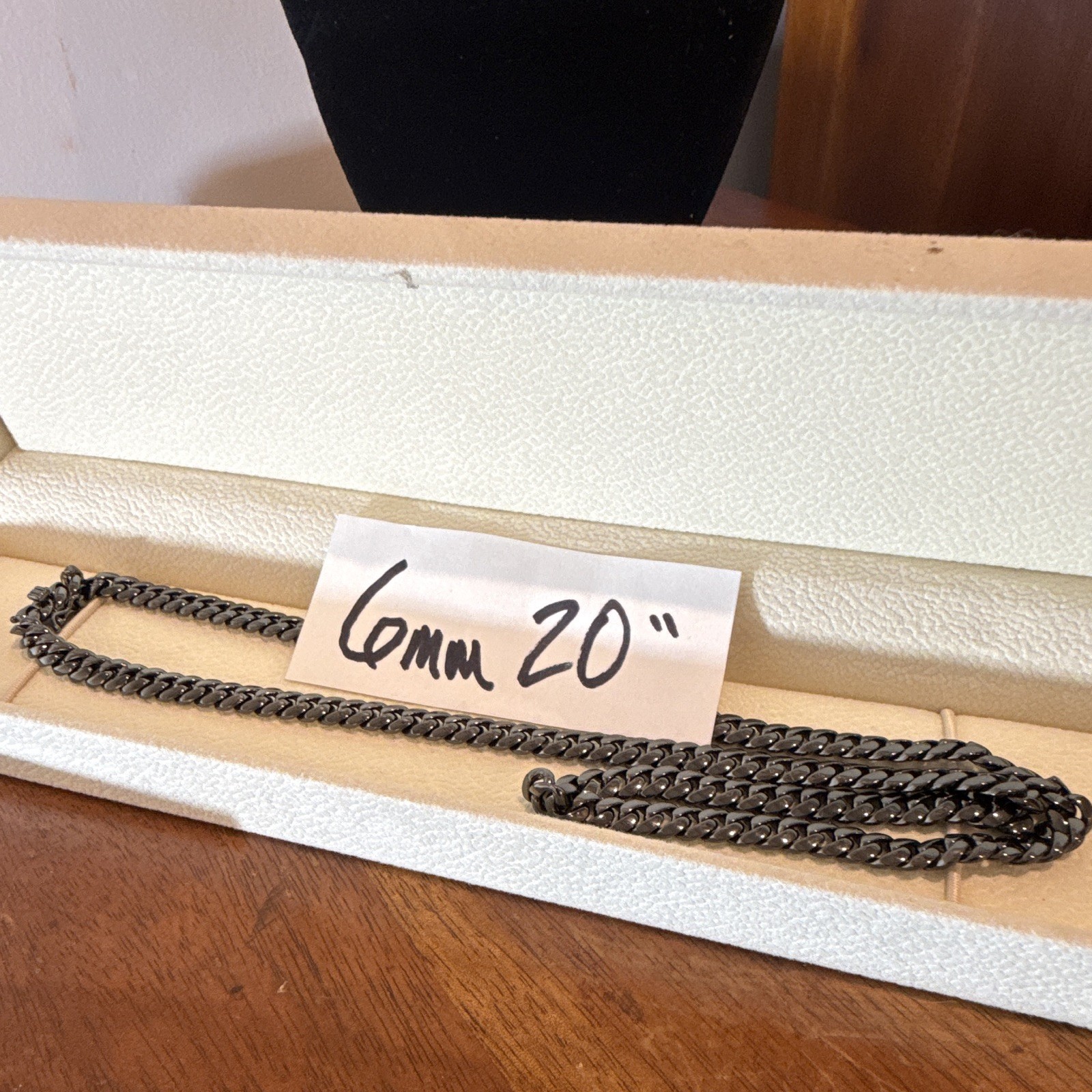 Miami Cuban 6mm 20” (44g) Black Rhodium Platinum Finish over SOLID 925 Silver