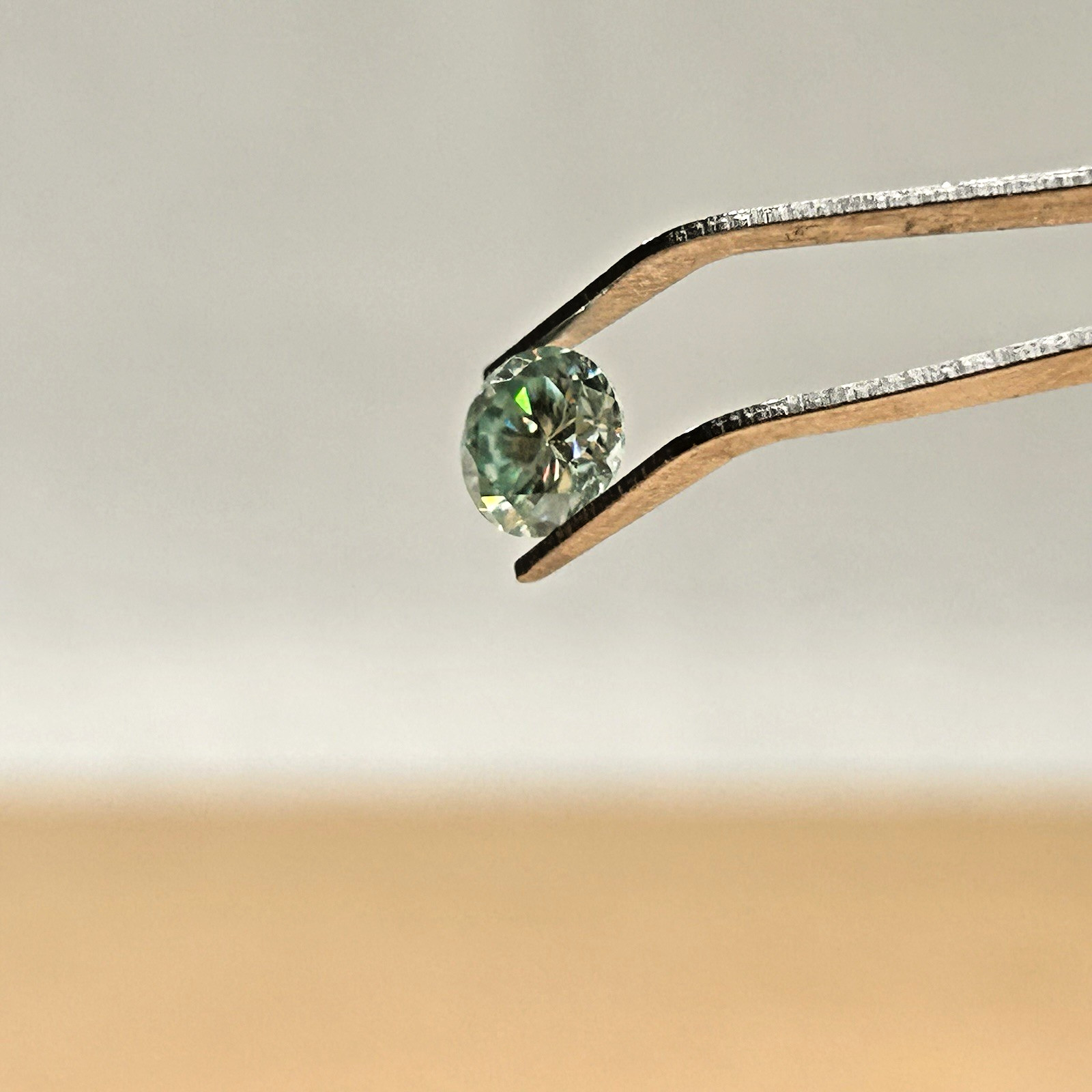 1.60 Ct Round Brilliant Loose Moissanite – Green-Tinted / Lab-Grown