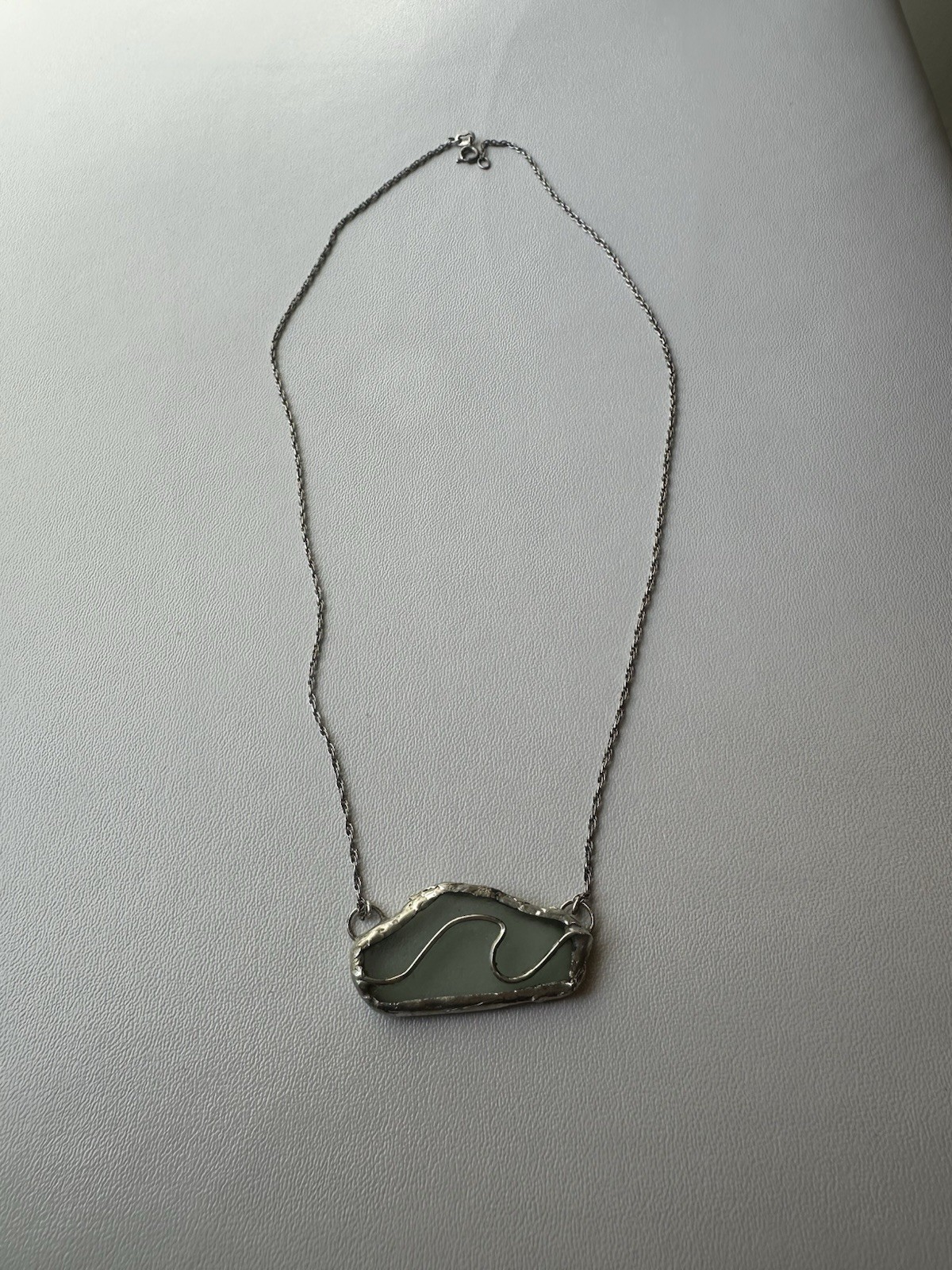 Avery Sterling Silver 925 Asymmetrical Pendant Necklace Chain Signed
