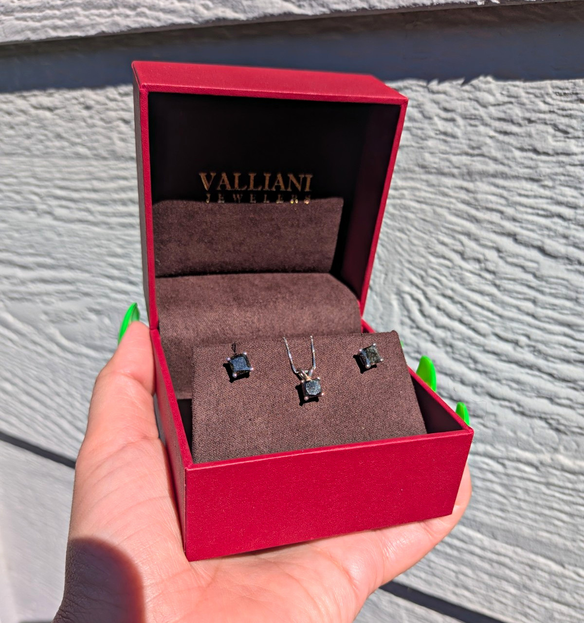 Valliani Jewelers 18K White Gold Earrings & Necklace