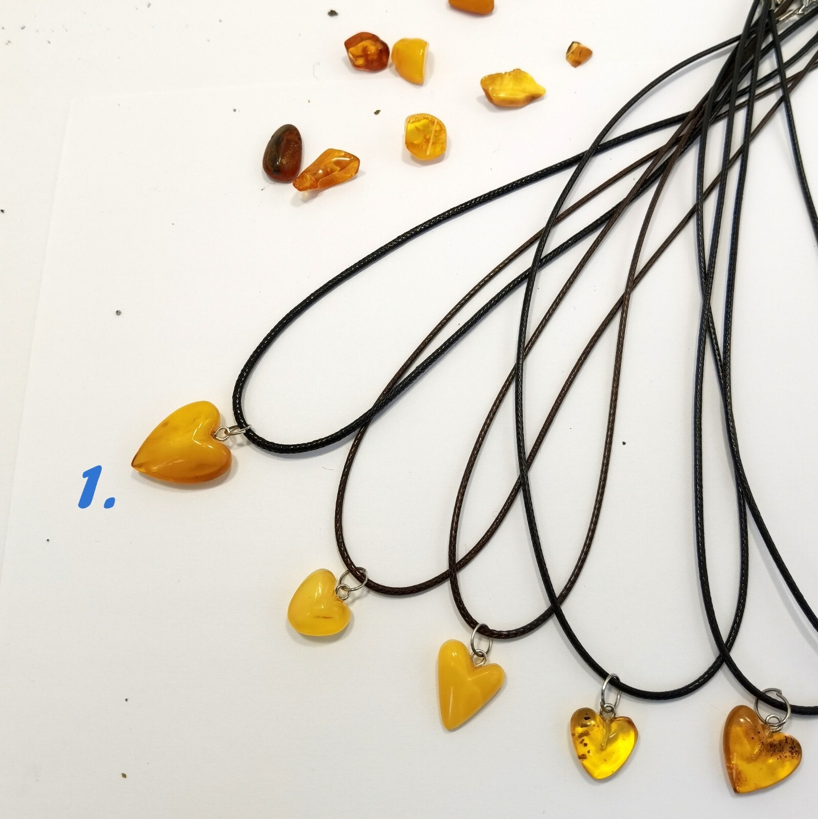 Amber Heart Romantic Pendant for Her Him, Valentines Day Minimalist Perfect Gift