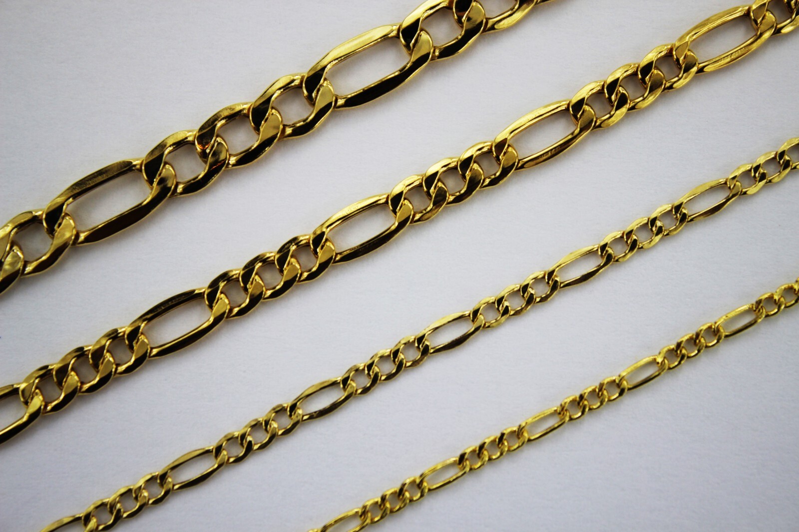 10k Yellow Gold 2mm-5.5mm Figaro Link Chain Necklace Bracelet 7″-30″ Hollow