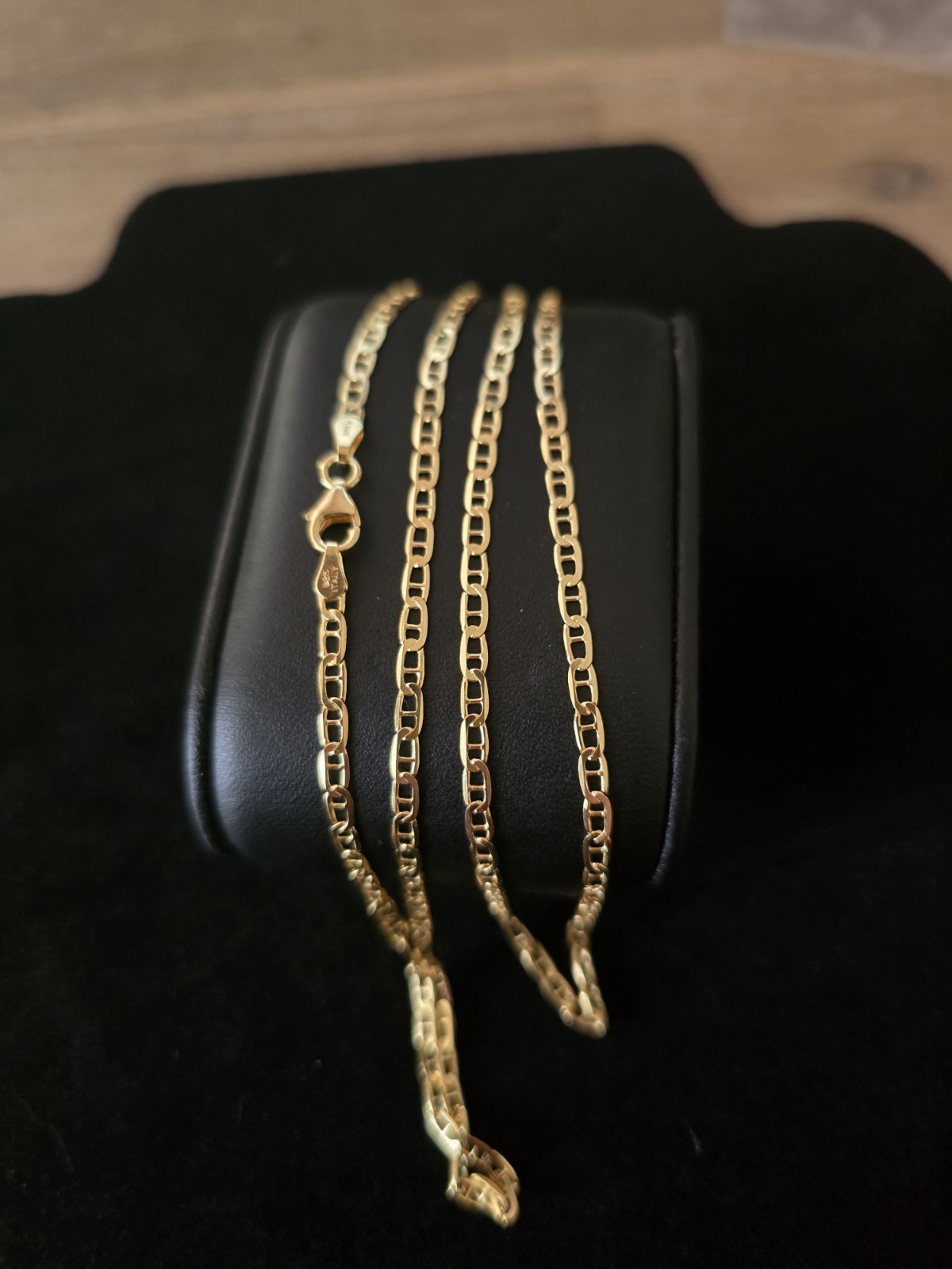 925 Sterling with Gold Over Mariner Chain Necklace 2.7mm 24″