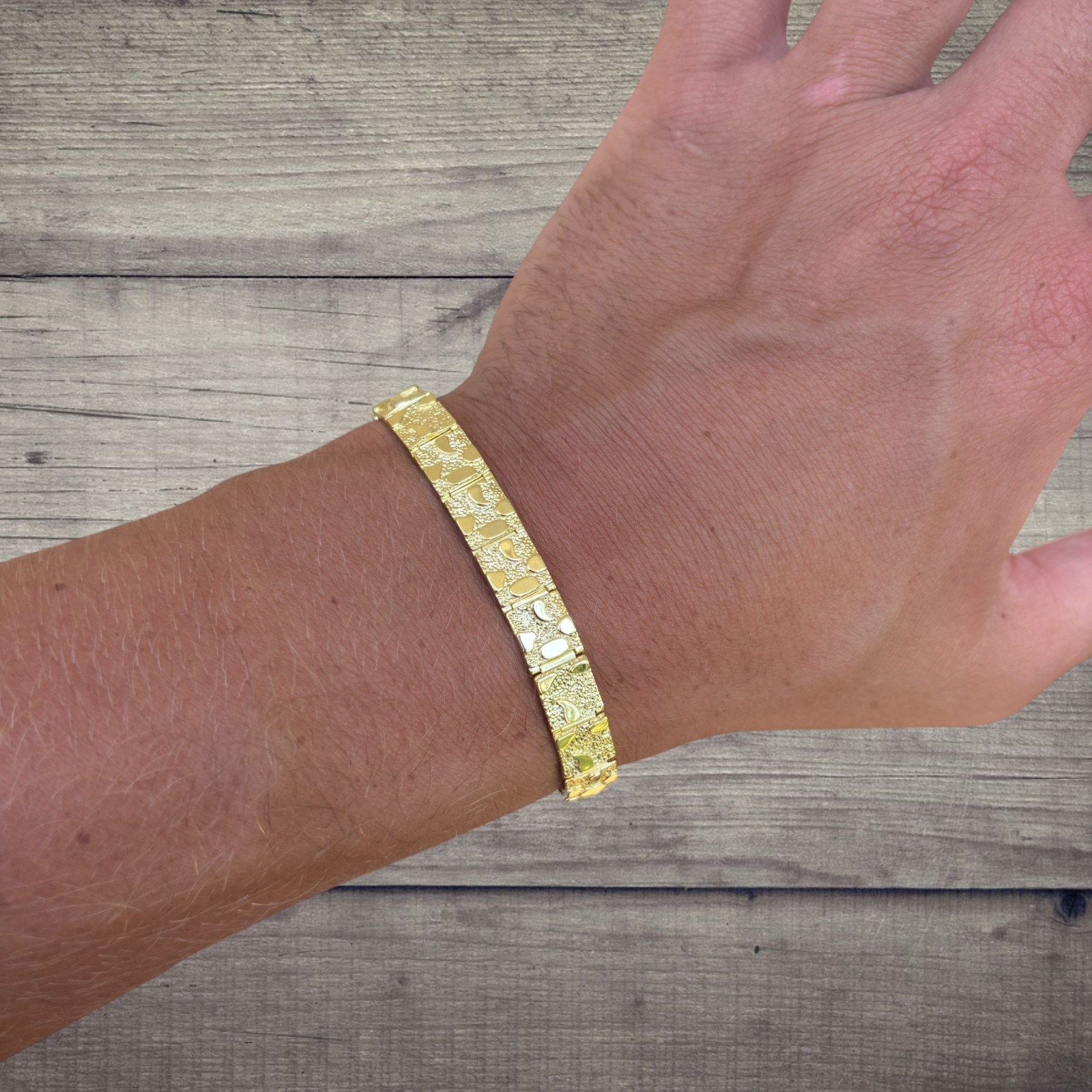 8mm Custom Nugget Bracelet – Real Solid 925 Sterling Silver Or 14k Gold Vermeil