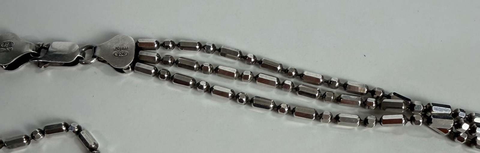 Sterling Silver 925 Milor Italy Beaded Chain Necklace 24” 27.3g Multi Strand