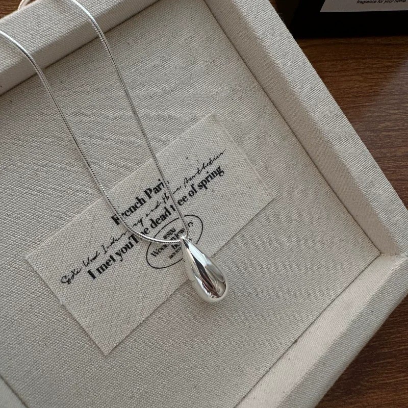 Women 925 Sterling Silver Pendant Necklace Elegant Drop Chain Fine Jewelry
