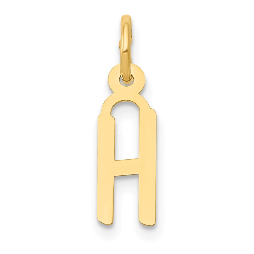 14k Yellow Gold Small Slanted Block Letter H Initial Charm Pendant