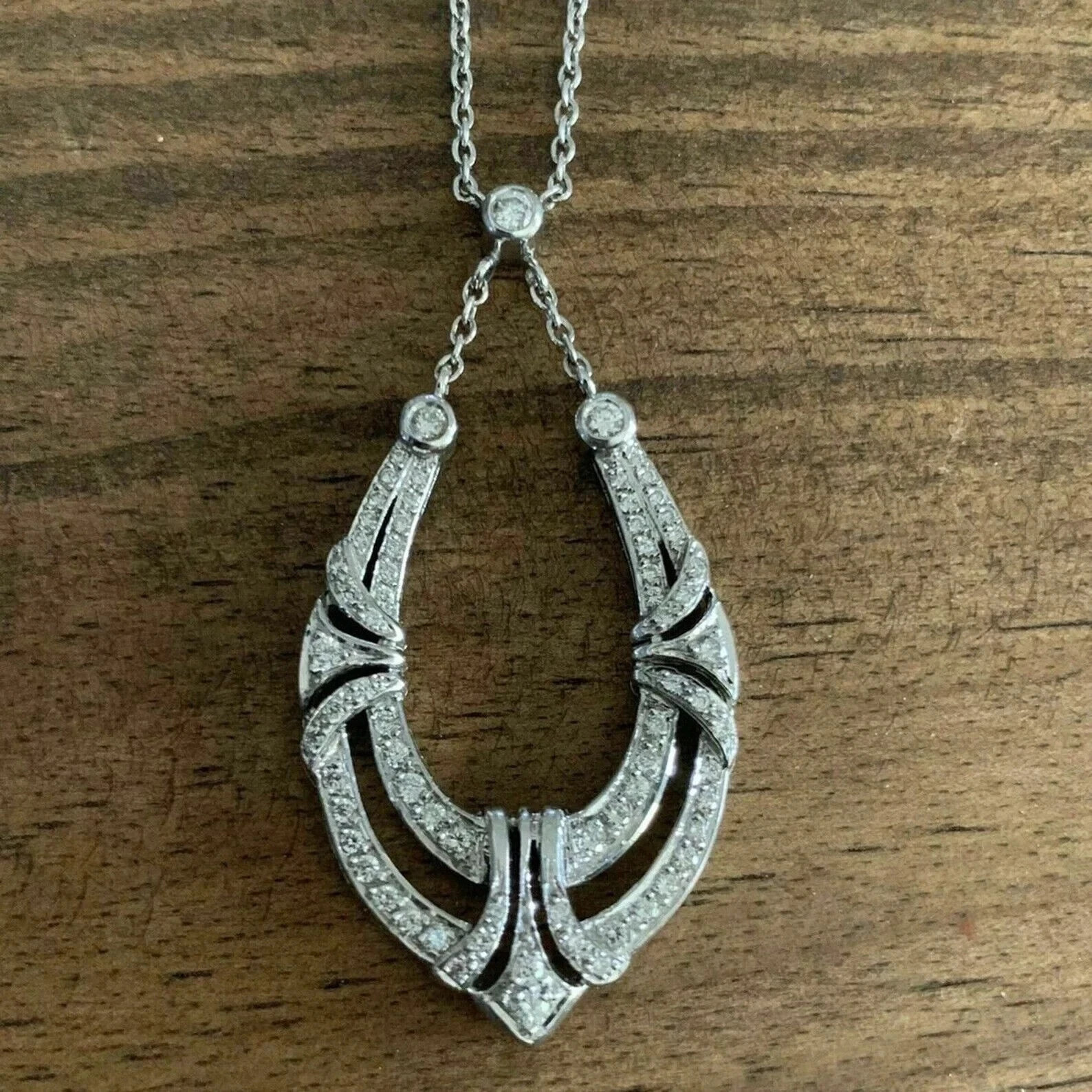 1.00Ct Lab Created Round Cut Diamond Pendant 14K White Gold Finish