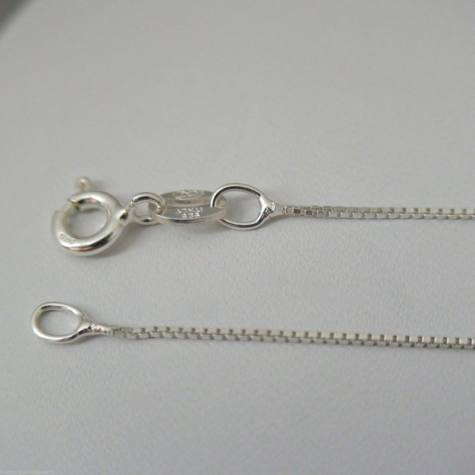 0.9mm Box Chain Necklace – 925 Sterling Silver – 16″ 18″ 20″ 22″ 24″ 30″ Italian