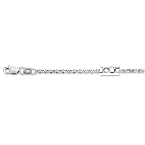 14k White Gold 22″ Round Cable ROLO Link Pendant Chain/Necklace 2.5mm 3.4 Grams