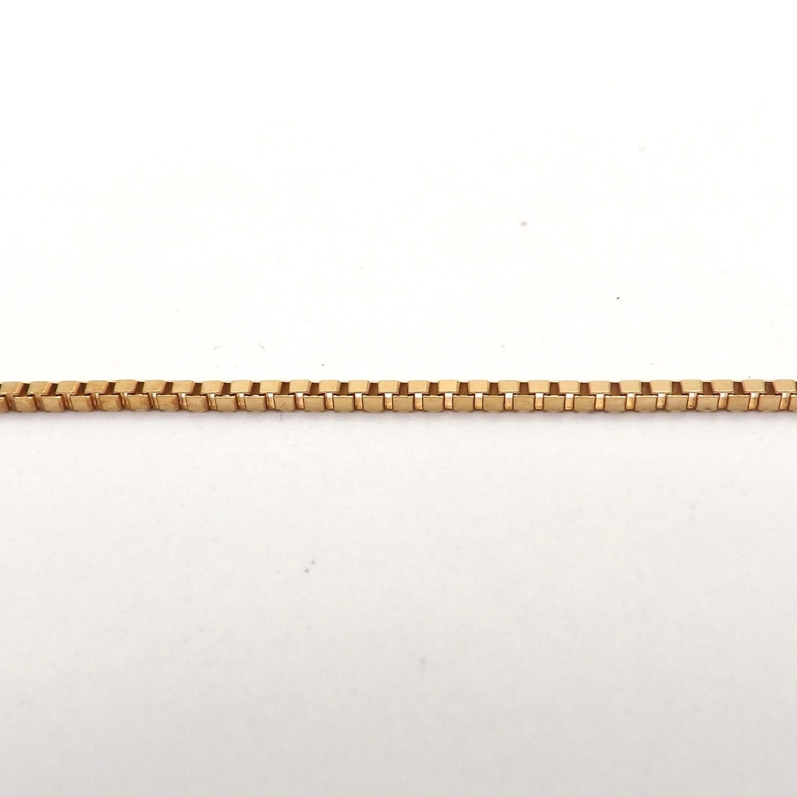 Solid 14k Gold Venetian Box Link Pendant Chain Necklace UnoAerre Italy 18in New