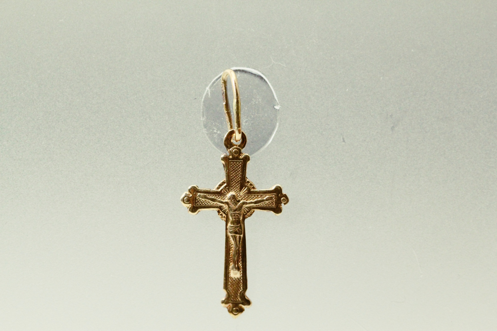 Russian Crucifix 585 14K Yellow Gold 0.6 grams (PEN9799)