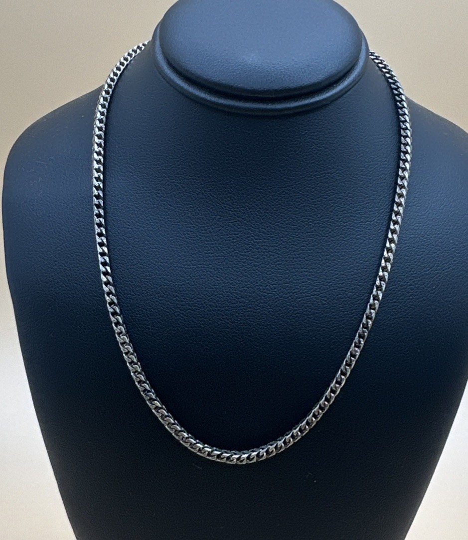 Vintage 925 Sterling Silver Franco Link Chain Necklace