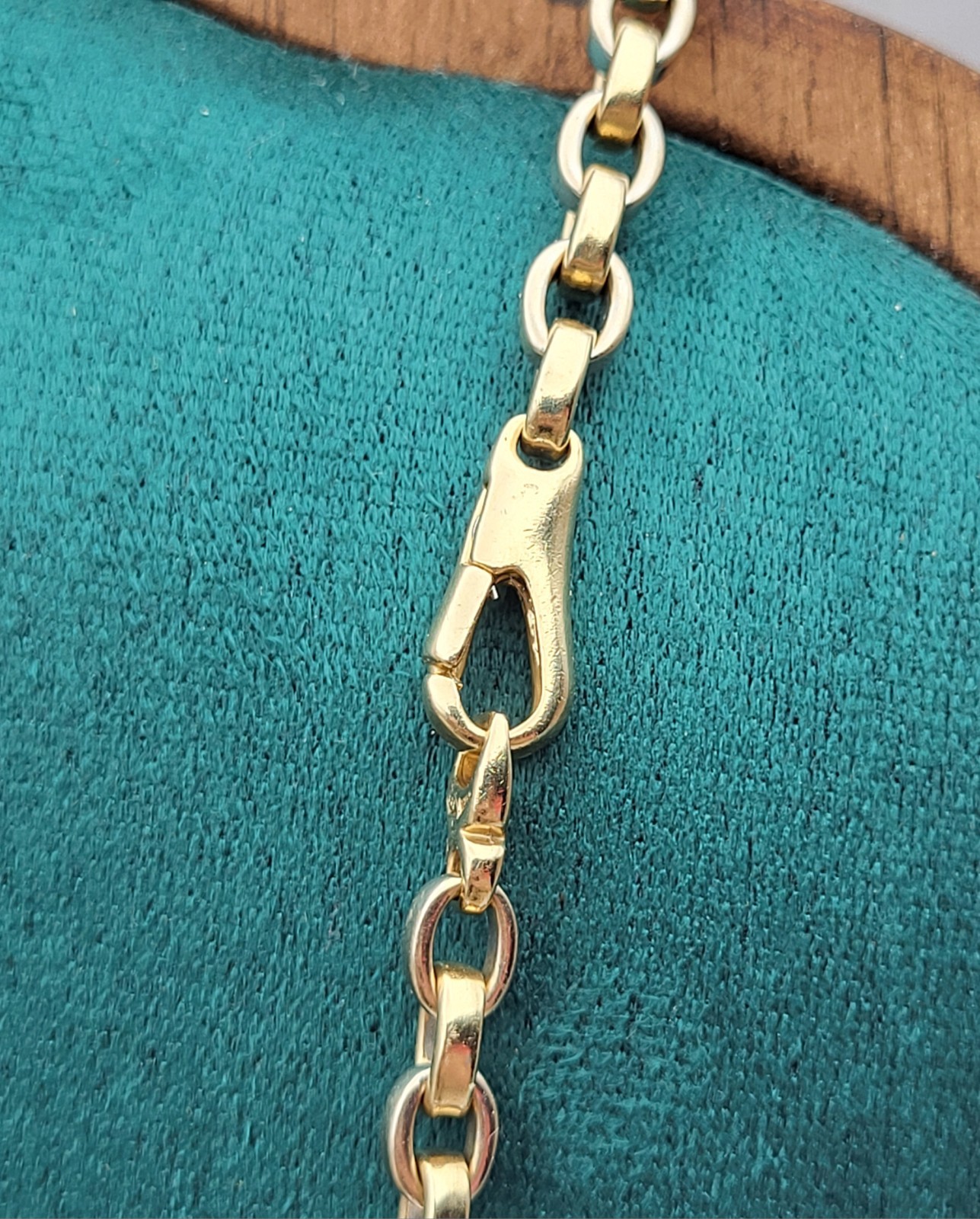 Heavy! Solid 14K 2 Tone Gold 24″ Fancy Link Chain Necklace 63.1 Grams Rolo Cable