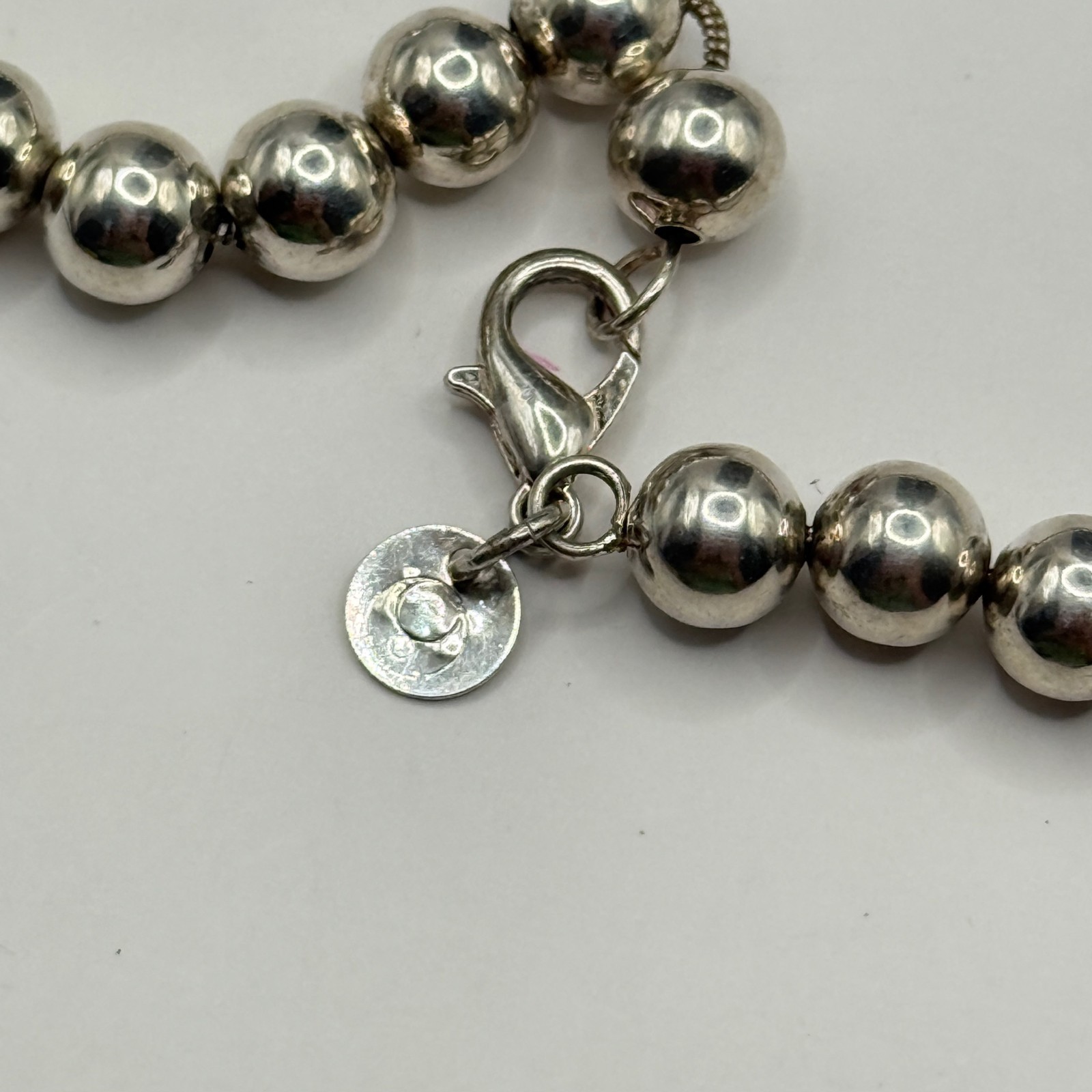 Sterling Silver 925 Round Ball Beaded 20″ Necklace 9mm Marked Heavy 28g Lobster