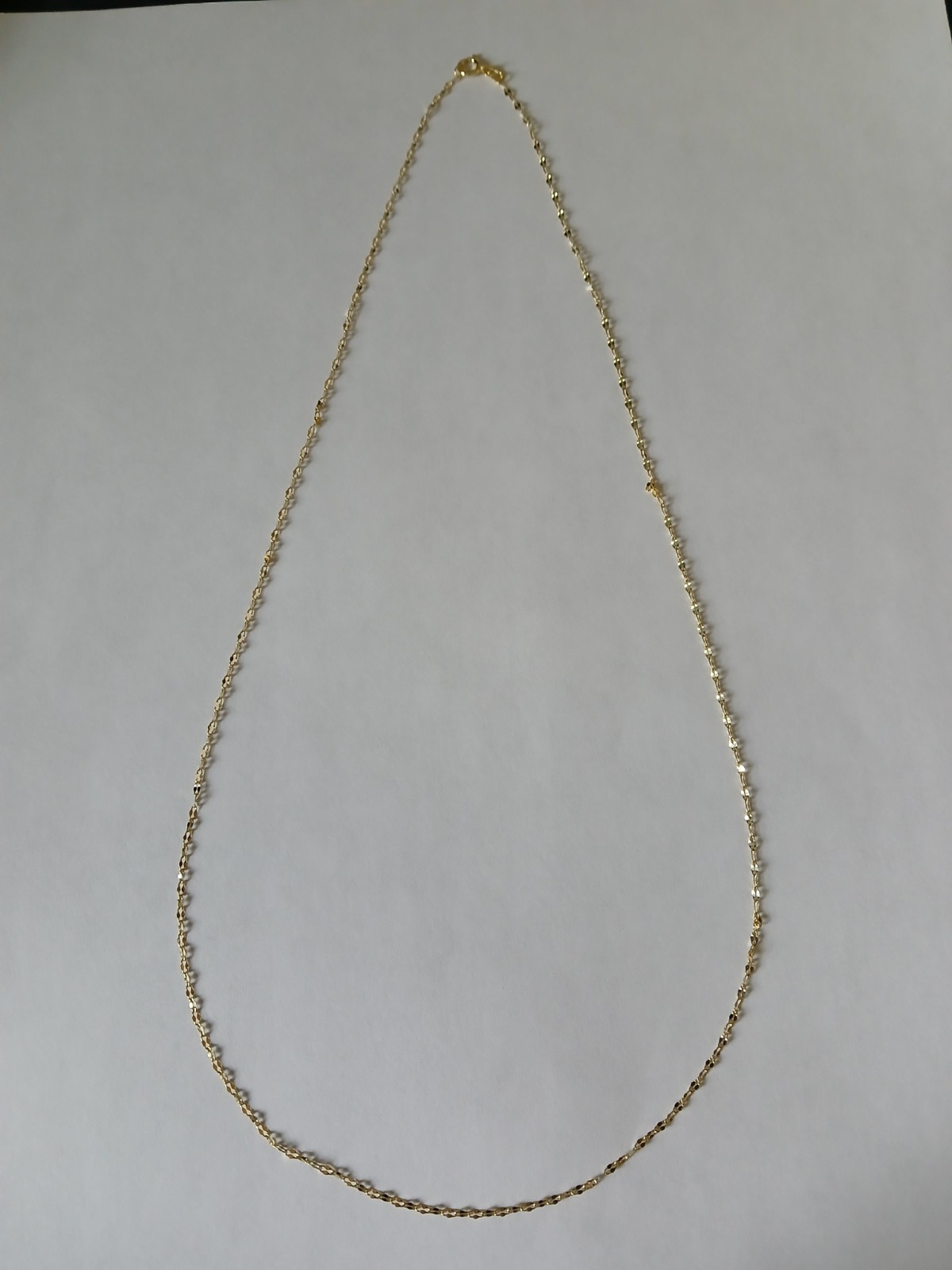 14k Solid Yellow Gold Mirror Link 20″ Chain 1.1mm