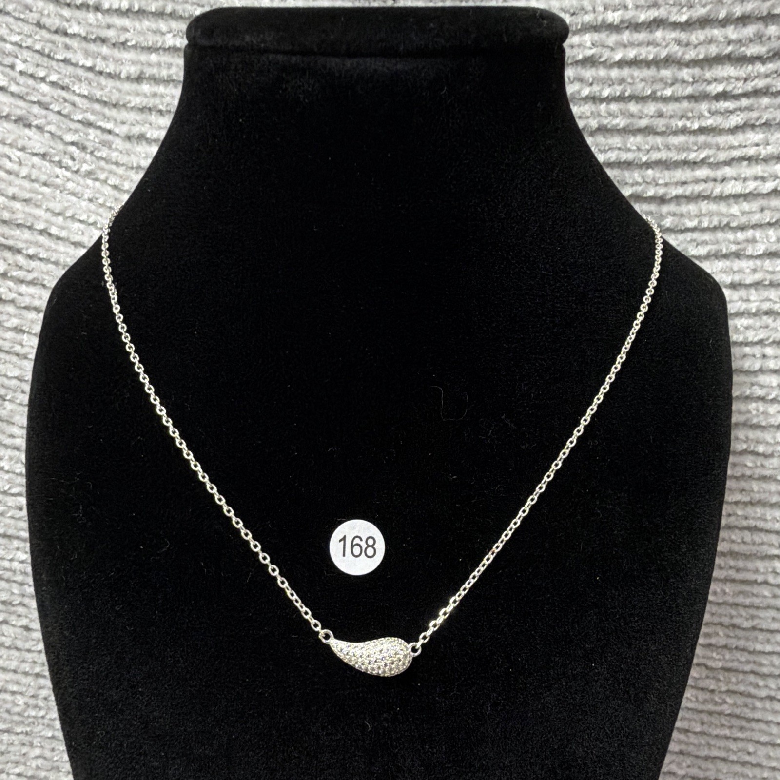 New 925 Sterling Silver Asymmetrical Pendant Necklace 18 inch