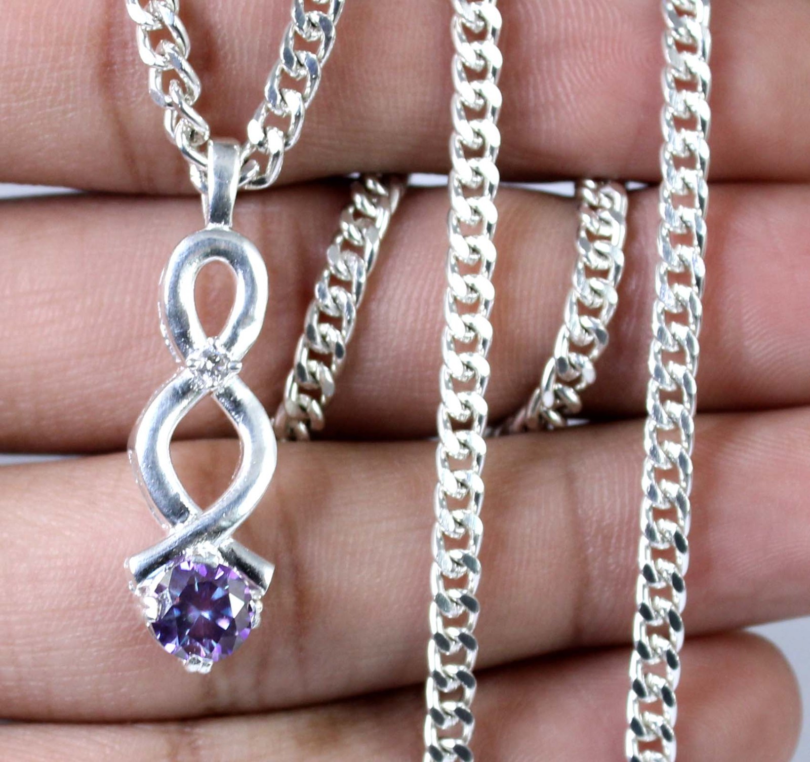 1.13 Ct Purple Diamond Solitaire 6 x 6 mm Round Brilliant Cut Certified Pendant