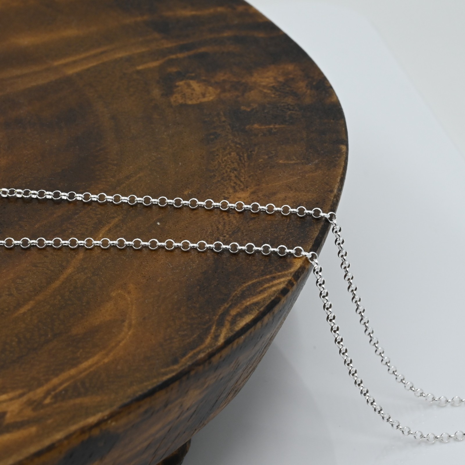 925 Sterling Silver Solid Round Cable Rolo Chain Necklace For Women& Girls 2mm