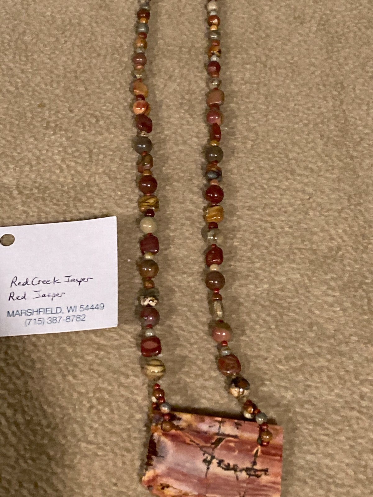 RED JASPER QUARTZ NECKLACE / BASE CHAKRA / MEDITATION / NEW / SEMI PRECIOUS