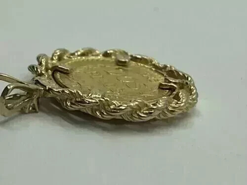 New Unisex 1945 Dos Pesos Coin Wedding Pendant 14k Yellow Gold Plated 18” Chain