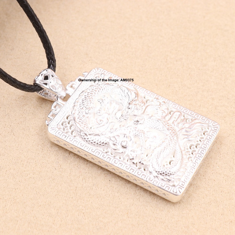 Pure 999 Fine Silver Pendant Handcarved Dragon Lucky Pendant 13-15g