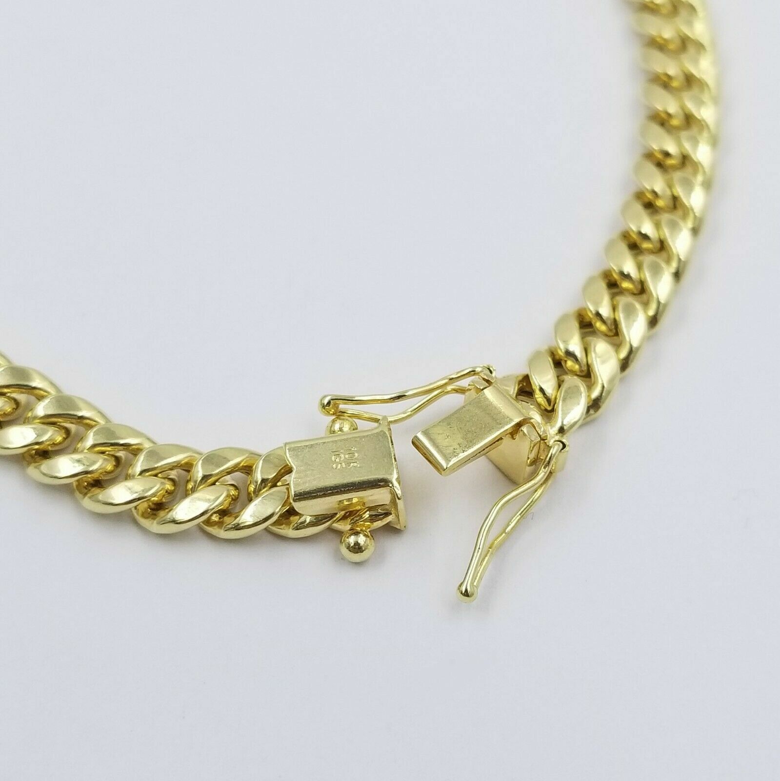 Real 10K Yellow Gold Miami Cuban Bracelet 6mm Box Lock Link Men Women 7.5 Inch