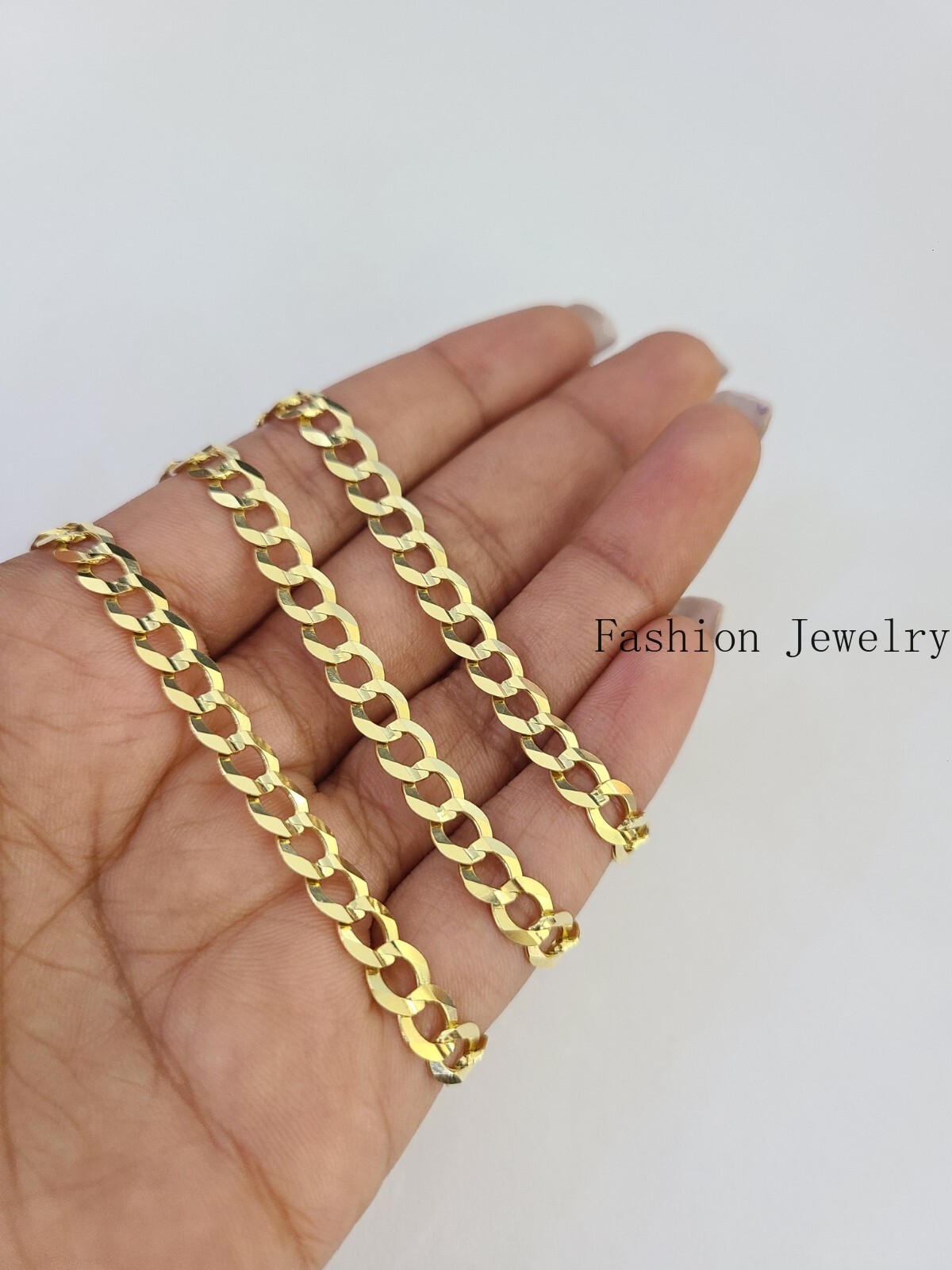 Real 14k Solid Cuban Curb Link Chain 6mm Necklace 20″ Real Yellow Gold