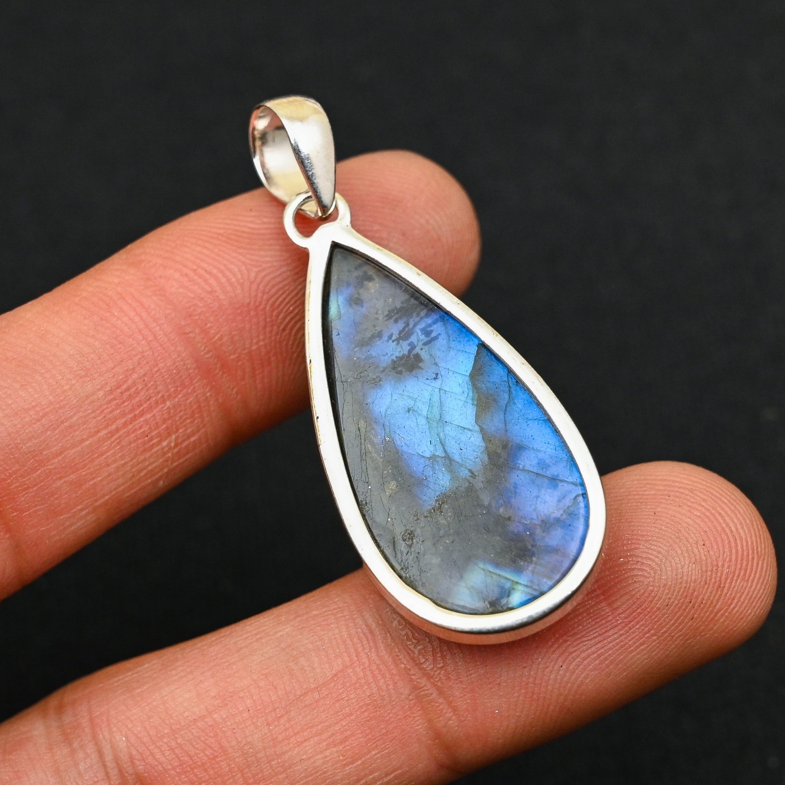 Labradorite Gemstone 925 Sterling Silver Handmade Pendant Jewelry Gift For Wife