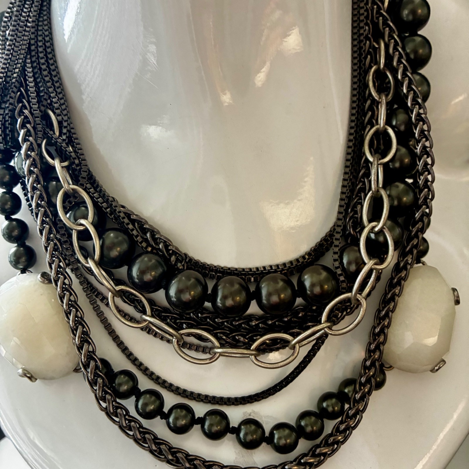 Black Pearl Statement Necklace