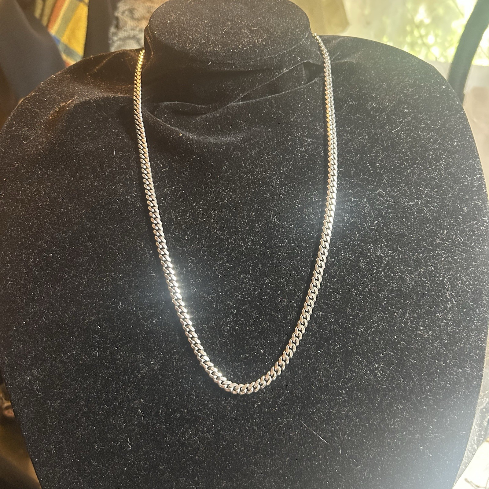 Sterling Silver Mark 925 Mark “X”Curb Chain/Cuban Link Chain. 22’L Italy