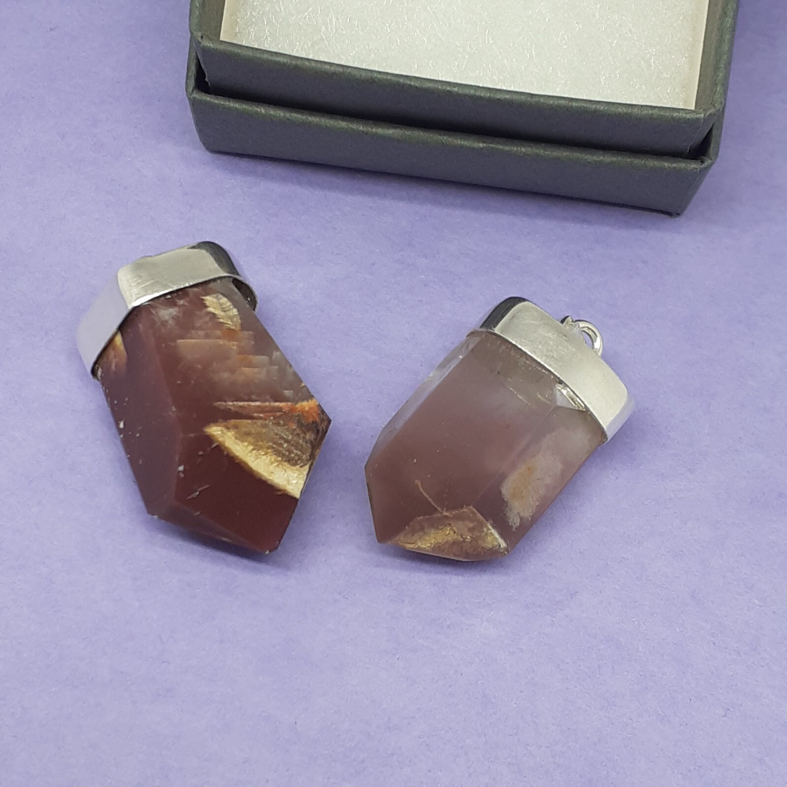 Lithium Quartz Polished Point Pendant with 925 Sterling Silver Bail, Brazil